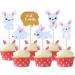 36 pieces Tortendeko rabbits for Easter Bunny cake decoration cupcake picks bunny for children birthday cake decorations party pattern7 rabbits