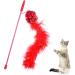 smatime 2Pcs Funny Cat Stick Interactive Cat Feather Toys for Indoor Purple and Red Cat Teaser Toy Cat Feather Wand Stick with Sound Paper for Kitten Improves Intelligence and Responsiveness - Buy Online on SooperMarket.com