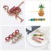 Flamingo Pineapple Rhinestone Hair Barrettes - Pack of 6 | Hair Accessories for Women and Girls - Buy Online on SooperMarket.com