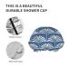 Moslion Japanese Asian Geometric Pattern Shower Cap - Reusable Double Layer Hair Bath Cap for Stylish Protection - Floral Shower Hat - Buy Online on SooperMarket.com