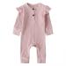 LZH Newborn Romper Bodysuit One Piece Long Sleeve Outfit Clothes 0-24 Months Pink 12-18 Months