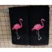 2-Pack White Flamingo Fingertip Kitchen Towels | Premium 100% Cotton Hand Towels | 11x18 | Black | Set of 2 - Buy Online on SooperMarket.com