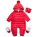 famuka Baby Winter Warm Down Snowsuits Hooded Puffer Outwear Red 12-18 Months