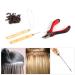 Buy FILFEEL Hair Extension Kit - 100PCS Dark Brown Silicone Beads Microrings Hook Needle Pull Loop & Plier Tool for Seamless Extensions - Buy Online on SooperMarket.com