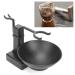 Premium Stainless Steel Shaving Brush Holder & Black Soap Dish Set for Men - Perfect Gift for Grooming - Buy Online on SooperMarket.com