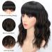 Colorfulpanda Short Black & Brown Wigs for Women - 14 Inch Synthetic Hair Ponytail for Party & Cosplay - Buy Online on SooperMarket.com