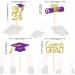 24Pcs Graduation Cupcake Toppers Graduation Cupcake Picks for Cupcake Food Decorations - Class of 2024 Graduation Cupcake Toppers Supplies (Purple & God) - Buy Online on SooperMarket.com
