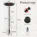 EfuturTime Large Metal Bird Bath - 30 cm x 90 cm Adjustable Height Winterproof & Frost-Proof Perfect for Garden Feeding - Black - Buy Online on SooperMarket.com