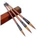 Bukpom Chinese Calligraphy Brush Set Writing Sumi Hubi Maobi Drawing Watercolor Ink Art Kanji Painting Wooden Brush Pen - 3Pack (Large Medium Small Size) (Green)