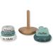 Personalized Mint Label Stacking Tower | Handmade Baby Wooden Toys for Birth & Baptism Gifts - Buy Online on SooperMarket.com