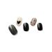 NAILOG Semi Cured Nail Strips for Halloween (20 Extra Long Gel Nail Strips)  Buy 3 Get 1 UV Lamp Glossy & Long Lasting Nail Polish Stickers with Soft Gel Finishing Black Little Heart