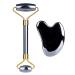 Face Jade Roller Gua Sha Set Facial Beauty Roller Skin Care Tools Terahertz Energy Stone Massager for Face Eyes Neck Finger Set