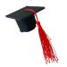 Toseky Graduation Hat Headband | 3D Doctoral Hat Hairpin Graduation Hat Hairpins Hat Inserts Graduation Accessories for Women Men Red