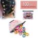 100PCS Baby Hair Ties Toddlers Soft Cotton Hair Ties Multicolor Small Seamless Hair Bands Elastic Hair Scrunchies for Ponytail Holders Girls (Multi-colored Bamboo knot)