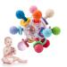 MyDova bite toys baby baby toy 0 3 6 9 months bite ring made of silicone bpa-free gripping ball rattles toy flexible and easy to reach baby gift for boys and girls (pink)