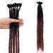 No LIFE 10PCs 50cm black to ginger red Dreadlock extensions one-sided synthetic dreadlock accessories jamaica punk hip-hop reggae-hair braiding wigs faux Locs for men women