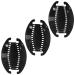 6.5 Inch Interlocking Banana Hair Clip - Set of 3 - Black