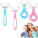 4Pack Kids Toothbrush Food Grade Soft Silicone Brush Head 360 degree Oral Teeth Cleaning Full Mouth Toothbrush Design for Toddlers and Children