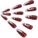 Vatocu Christmas False Nails - Long Xmas Press on Nails with Snowflakes Glitter - 24pcs Ballerina Acrylic Stick on Nails for Women and Girls - Buy Online on SooperMarket.com