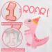 1st Birthday Girl Dinosaur Party T-Shirt | Baby B-Day Themed Tee | Gift for 1 Year Old - White - Buy Online on SooperMarket.com