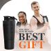 Protein Shaker Bottle 700ML with Mixball & Protein Compartment 200ML Premium Stainless Steel Protein Shaker Leak-Proof Metal Shaker BPA Free Fitness Bottle Shaker for Men and Women Slim Fast Black Protein Shaker With Storage | Black - Buy Online on SooperMarket.com