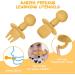 Vicloon Baby Fork and Spoon Set - 4Pcs Silicone Self Feeding Utensil for Easy Grip | Toddler Cutlery Kit for Infant & Children | First Led Training & Weaning Spoons - Apricot Yellow - Buy Online on SooperMarket.com