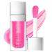 AOOWU Plumping Lip Oil Tinted Moisturizing Lip Oil Long Lasting Nourishing Lip Hydrating Lip Gloss Tint Lipstick for Women Glitter Shine Liquid Lipstick Lip Glaze Makeup Cosmetic 007 - Raspberry red