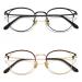 Cyxus blue light filter glasses women with a cat eye round fashion vintage glasses without strength anti-harmful blue light UV400 from cell phone computer 08-black+black gold 2 pieces metal