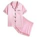 SWOMOG Kids Silk Pyjamas Girls Boys Short Sleeve Satin PJs Sets Button-Down Silky Nightwear Children Sleepwear Teens Age 4-16 8-9 Years Pink
