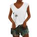 Short Sleeve T Shirts Clothing Woman T-Shirt Casual Black Clothing Top Women's Floral Pattern for Women Crop Tops Shirt Shirts Top Women's Summer Tank Top 3 White M