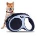 New Classic retractable leash for dogs up to 15kg - Ultra strong belt - 360 guiding and braking system - L - 5 m - Black