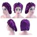 Shop Ladaypoa Long Satin Hair Hood for Girls | 2-Piece Silky Sleeping Hat Set - Extra Large Black & Purple Satin Sleeping Cap - Buy Online on SooperMarket.com