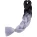 Ombre Jumbo Braiding Hair Extensions 24 Inch 1pc Jumbo Braid Two Tone Synthetic Hair Extension Black to Grey - Buy Online on SooperMarket.com