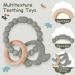 Vicloon Octopus Teething Toy - Silicone and Wood Teether for Babies - Easy to Clean & Hold - Chew Toy for Boys & Girls - Green-Grey - Buy Online on SooperMarket.com
