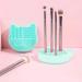 2 in 1 Makeup Brush Cleaning Mat Double-layer Silicone Cleaning Mat Makeup Brush Cleaning Pad Portable Silicone Pad Scrubber with Storage Layer for Cosmetic Brushes Washing Tool for Travel (Green) - Buy Online on SooperMarket.com
