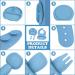 Vicloon Silicone Baby Feeding Set | 4 Pcs Weaning Suction Plate, Bib, Spoon & Fork | BPA-Free Toddler & Kids Plate Set | Divided Plate | Gift for Kids - Blue - Buy Online on SooperMarket.com