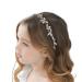 IYOU Flower Girl Headband Gold Crystal Headpiece Communion Wedding Hair Vines Bridal Hair Accessories for Girls