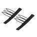 100 pieces of wig clip 3 teeth rounded edge black stainless steel wig ridge mesh cap clips for hair parts caps wig accessories tools wig clips for