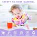 Vicloon Baby Fork and Spoon Set - 4Pcs Silicone Self Feeding Utensil for Infant, Toddler Cutlery Kit - Purple-Pink Color, Easy Grip, Ideal for Baby Weaning and Training - Buy Online on SooperMarket.com