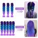 Aomig Ombre Braids Extensions - 24 Strands Artificial Hair for Box Braids | Purple Light Violet Sea Blue - Ideal for Braiding - Buy Online on SooperMarket.com