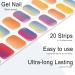 Foyute Semi Cured Gel Nail Strips 20 Pcs Soft Self-Adhesive Gel Nail Polish Wraps Sticker for Salon-Quality Manicure Set Long Lasting Easy to Apply & Remove Nail File & Wooden Stick (Smudge rainbow) - Buy Online on SooperMarket.com
