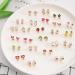 24 Pairs Mixed Color Clip-on Earrings Set - Animals, Heart, Flowers, Mushroom Design for Ladies - Painless Non-perforated Earrings - Buy Online on SooperMarket.com