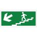 pubblimania Emergency exit PVC robust for indoor and outdoor use (29 x 13 cm) (Stairs Left Exit) Arrow ladder Left Exit