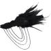 Feather Headband 1920s Flapper Headband Faux Pearls 1920s Flapper Headpiece Crystal Headband Fancy Dress Headwear Feather Vintage Headband for Women Hair Accessories for Cocktail Party Prom Wedding Black-2 - Buy Online on SooperMarket.com