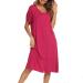 Jecarden Women's Maternity Nightgown - Short Sleeve Modal Cotton Sleepwear in Red XL - Buy Online on SooperMarket.com