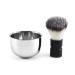Sanwood dust remover 1 set beard brush high elasticity quick foaming thick for men shaving brushes with soap shell for home use black