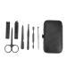 Ikadiya manicure set professional 7pcs Sortchable trip essential nail clips set fashion professional stainless steel nail snap pedicure professional nail clip set black