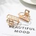 Runmi Gold Metal French Design Hair Clips - Stylish Hair Accessories for Women & Girls - 2pcs International Shipping - Buy Online on SooperMarket.com