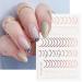 6 Sheet Gold French Fashion Line Nail Art Stickers Decals - Self-Adhesive 3D Nail Decals for Luxury Nail Design and Supply - Buy Online on SooperMarket.com