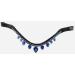 Tyssons Breeches Drop Herring Strap - Strass Drops in Rosa Blue Leather with Black Glitter Band for Mini Shetty Shetty VB WB & Full Thoroughbred - Buy Online on SooperMarket.com